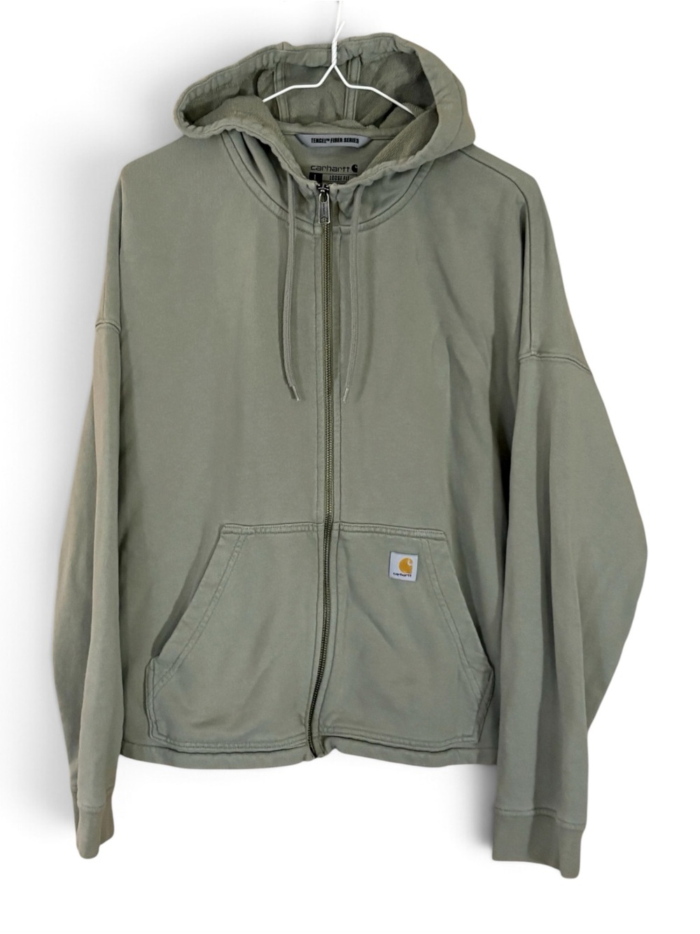 Carhartt Light Green Tencel Fiber Series Loose Fit Zip-Up Hooded Jacket